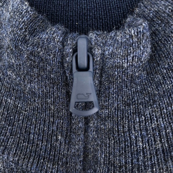 Vineyard Vines Mens Size Medium Wool Blend Shep Shirt Sweater Zip-Up Mock Neck - Picture 10 of 11